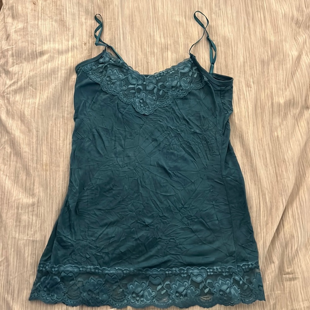Teal Lace Detail Cami